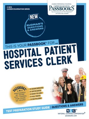 cover image of Hospital Patient Services Clerk
